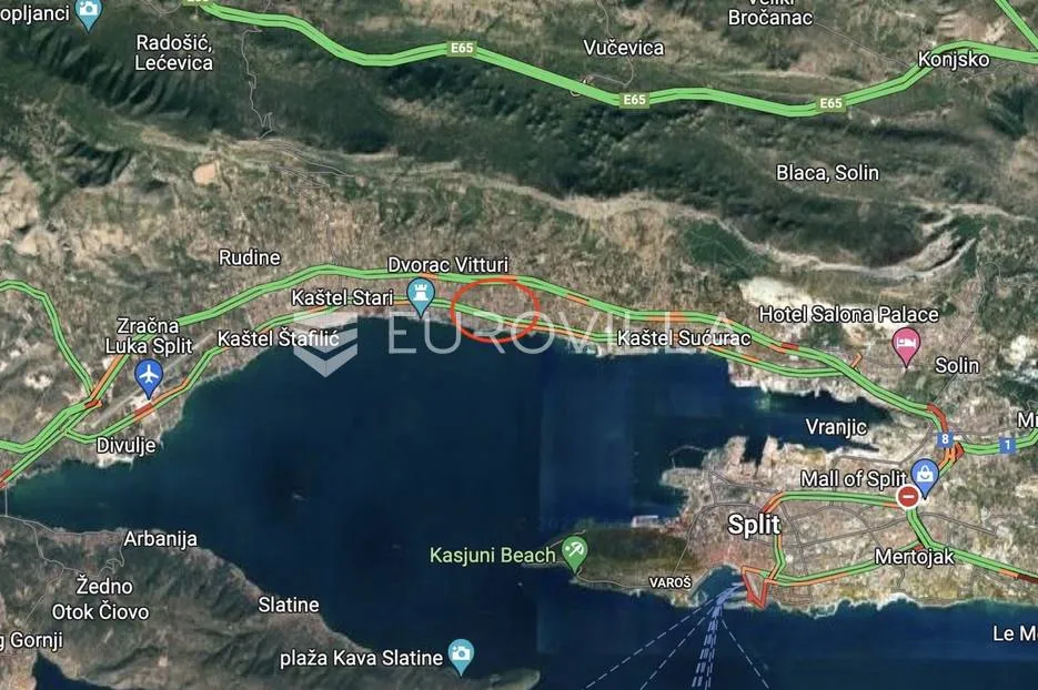 Split, okolica, Kaštela, građevinsko zemljište 1380 m², 50m od mora - Kaštel Kambelovac, Kaštela