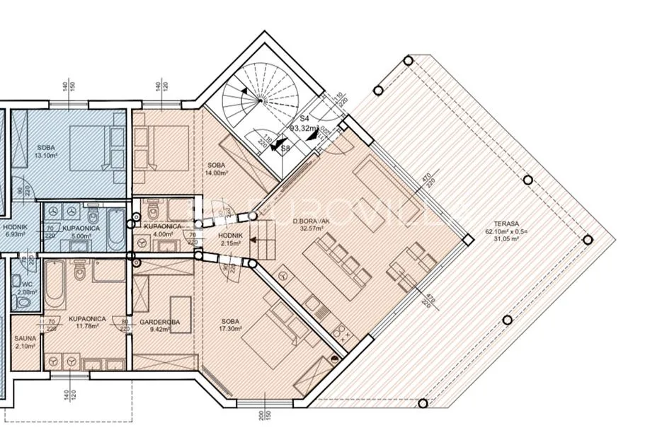 biograd na moru, pakoštane, apartman s4 u prizemlju površine od 146 m² - slika 15