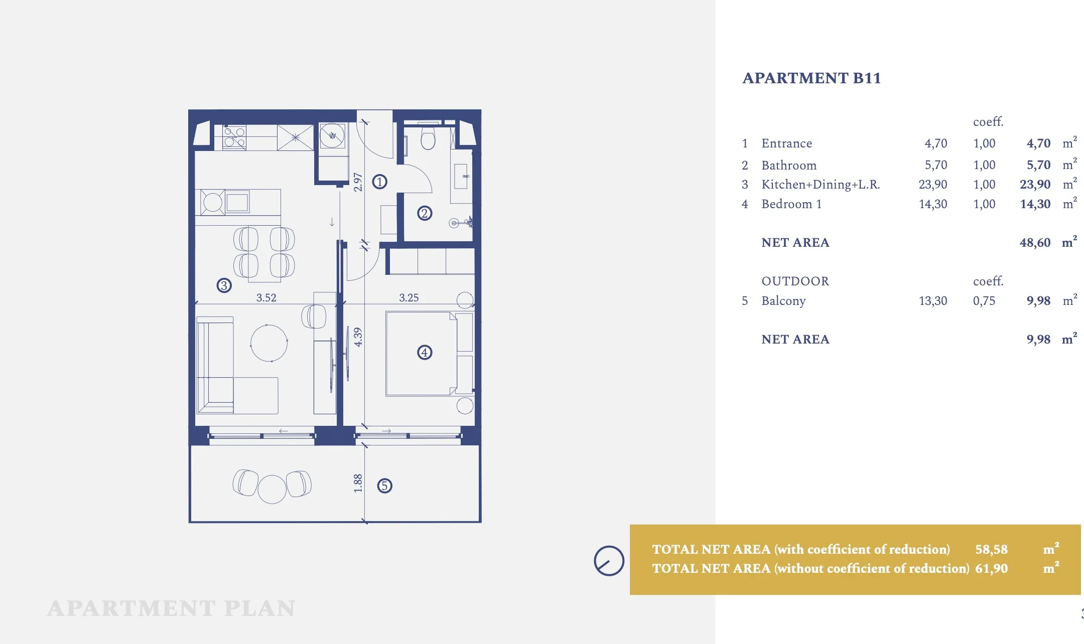 istra, savudrija - petram resort, apartman s jednom spavaćom sobom u prizemlju nkp 61,80 m2 - slika 14