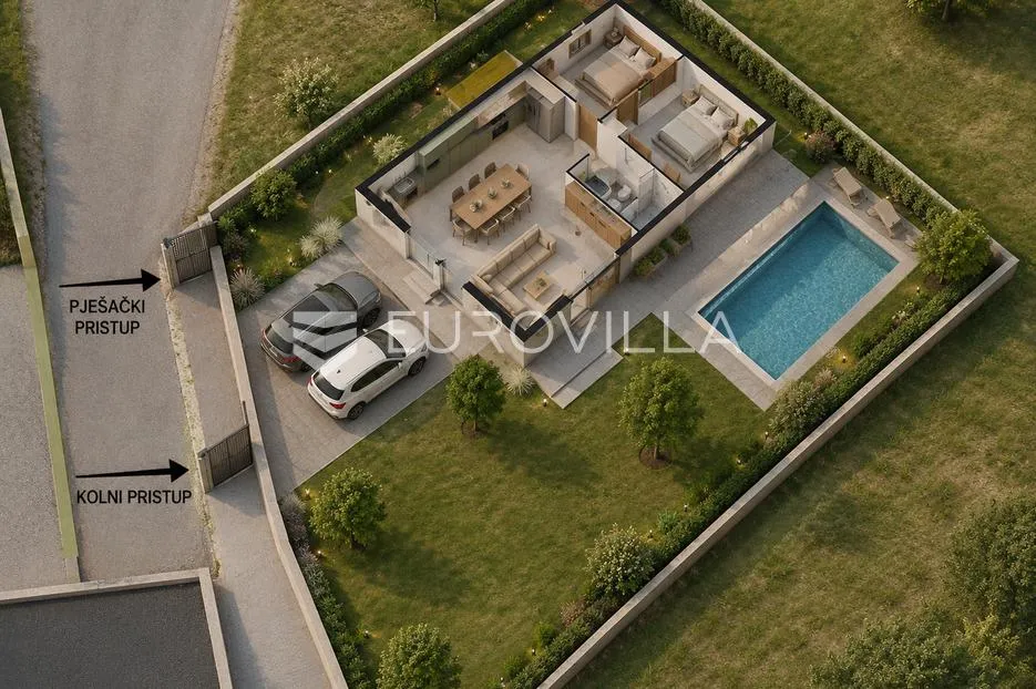 istra, peruški, rohbau kuća s bazenom i panoramskim pogledom na more - slika 14
