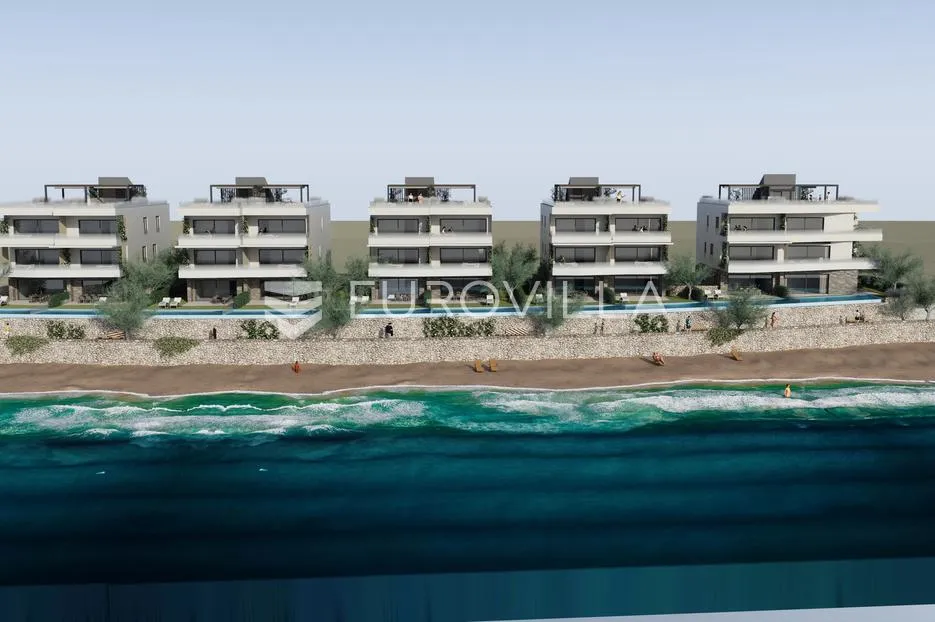 otok pag, plaža perilo, trosoban stan u luksuznoj novogradnji prvi red do mora - slika 7
