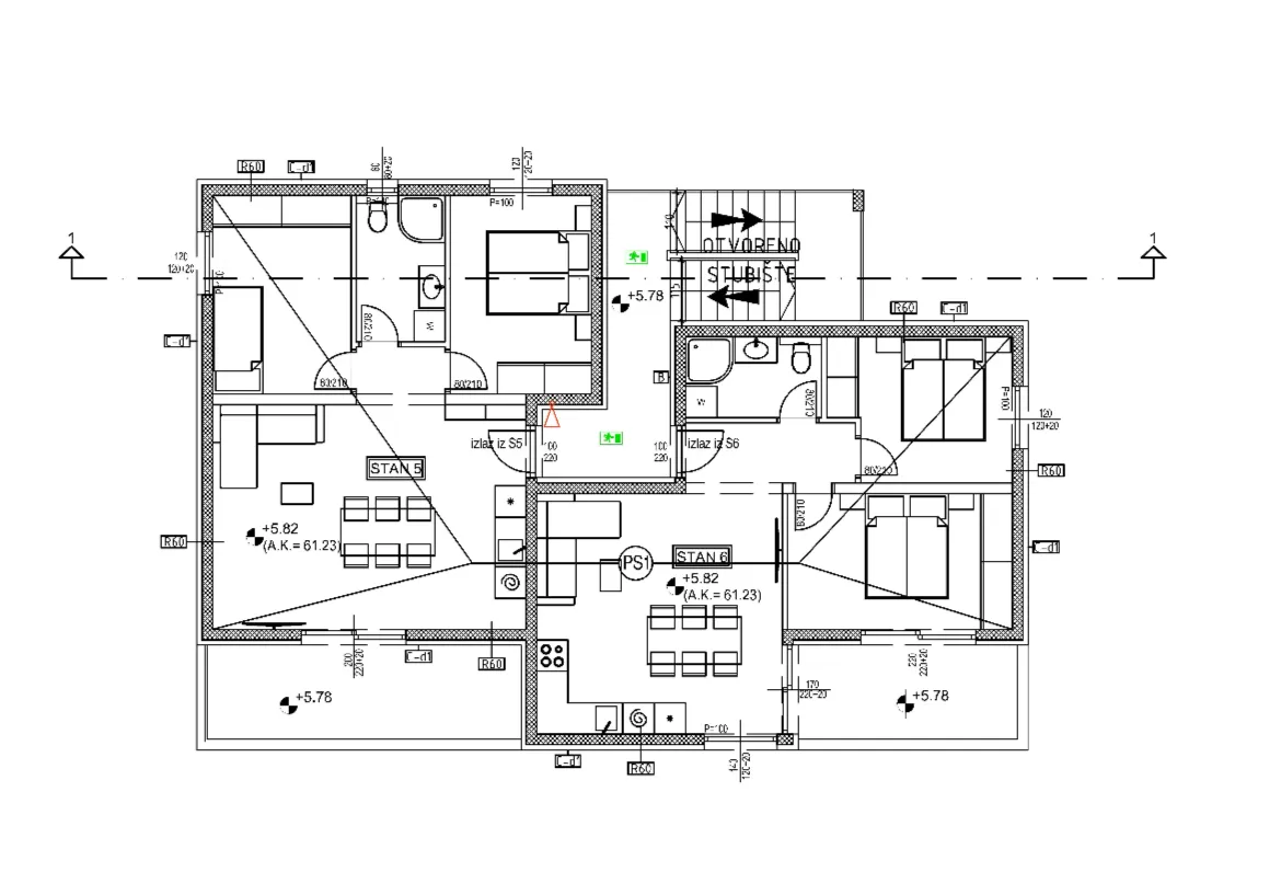 trogir, dvosoban stan na drugom katu neto korisne površine 54,16 m², s6 - slika 8