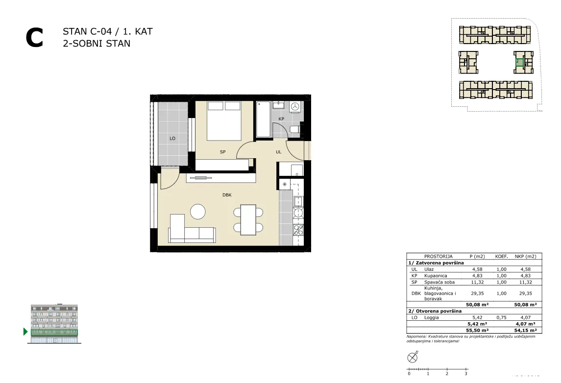 velika gorica, dvosoban stan neto površine 54,15 m² novogradnja - slika 5