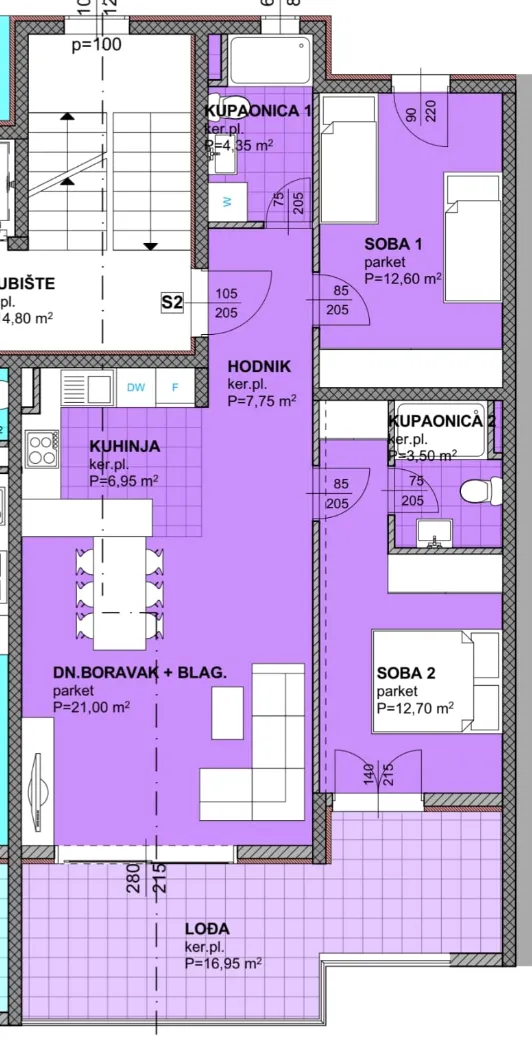 makarska, dvosoban stan s terasom i pogledom na more u novogradnji - slika 13