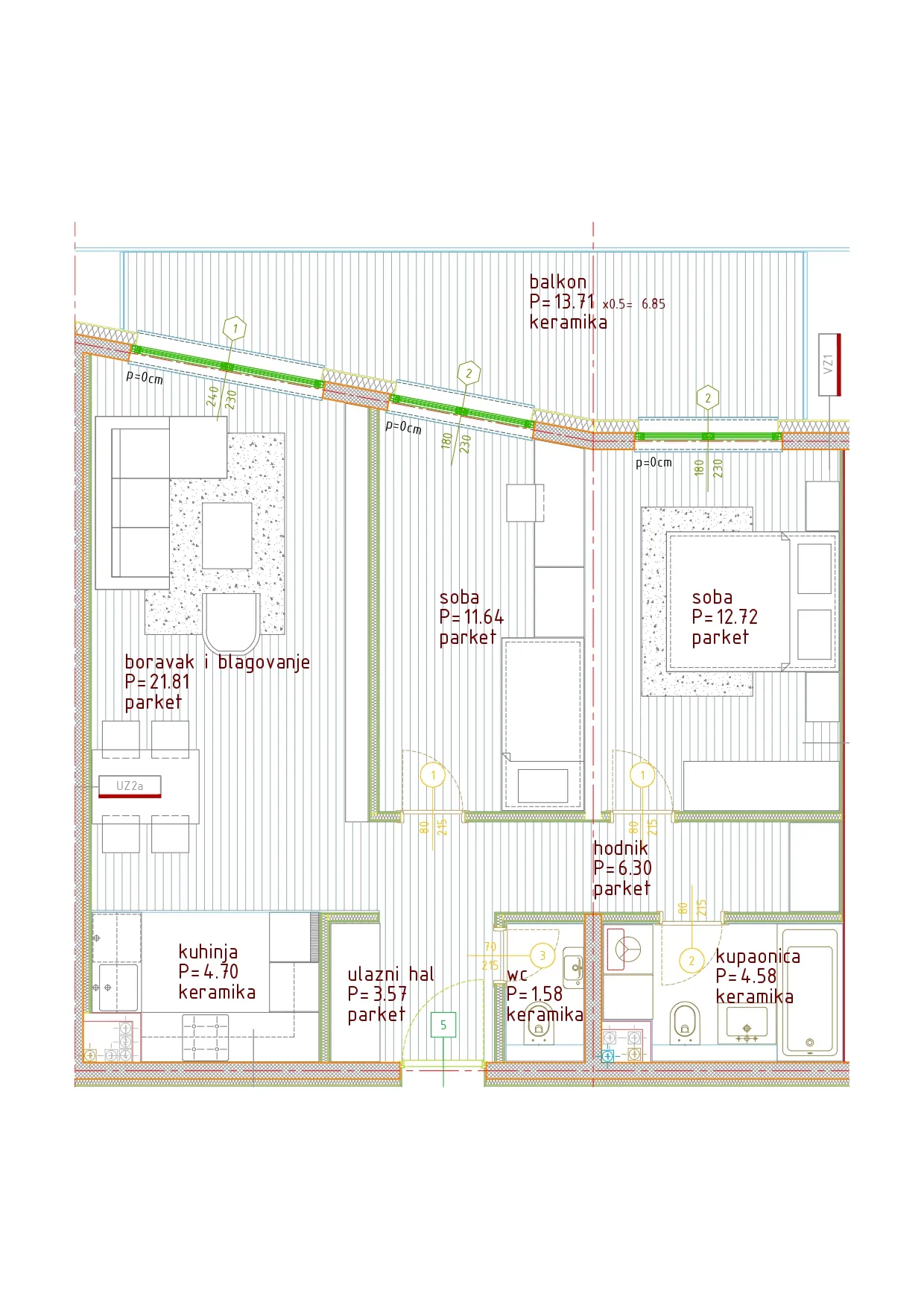 istra, poreč, dvosoban stan na 3. katu moderne novogradnje 85 m² - slika 17