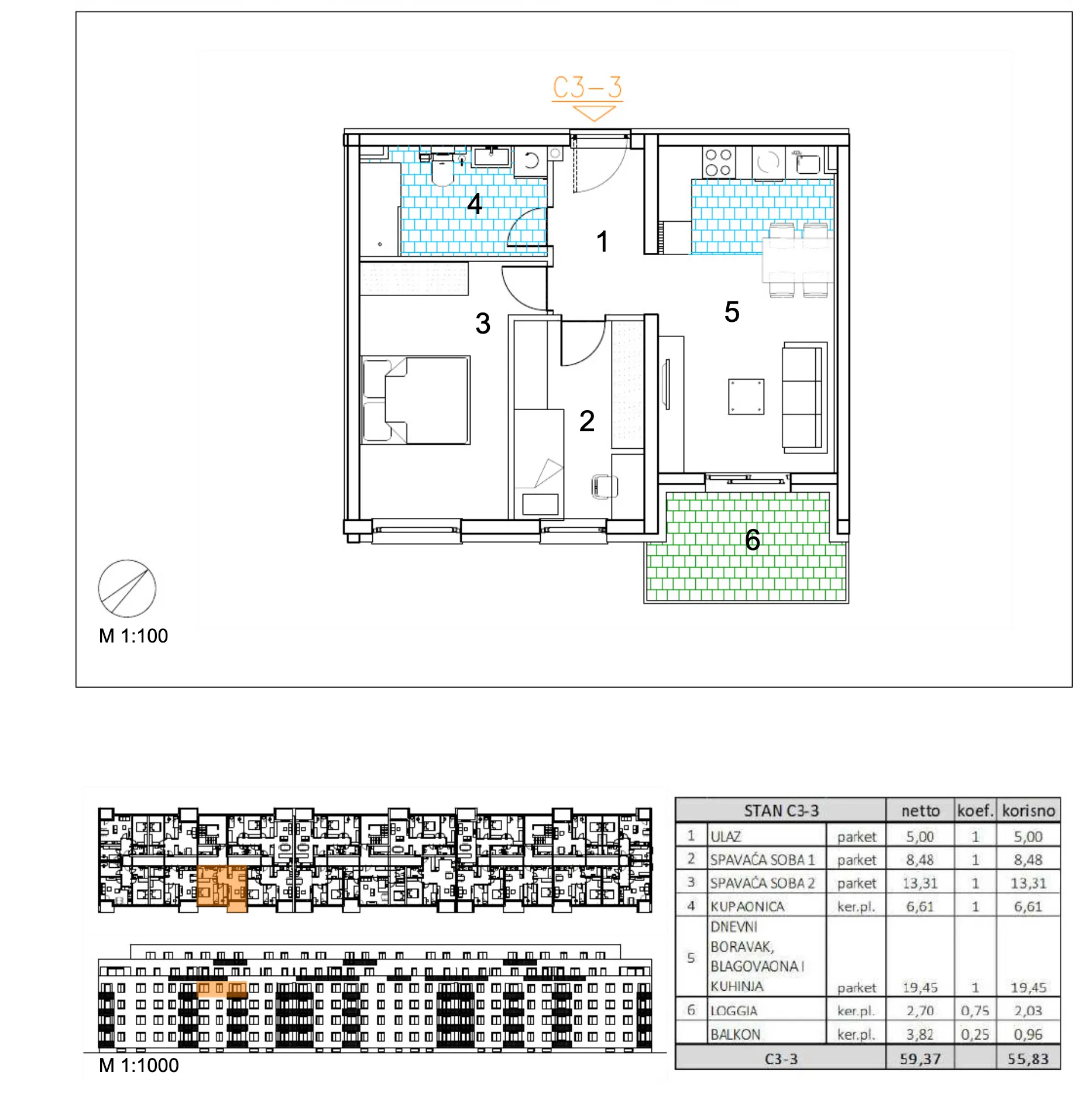 velika gorica, moderan trosoban stan u novogradnji, 56 m² - slika 6