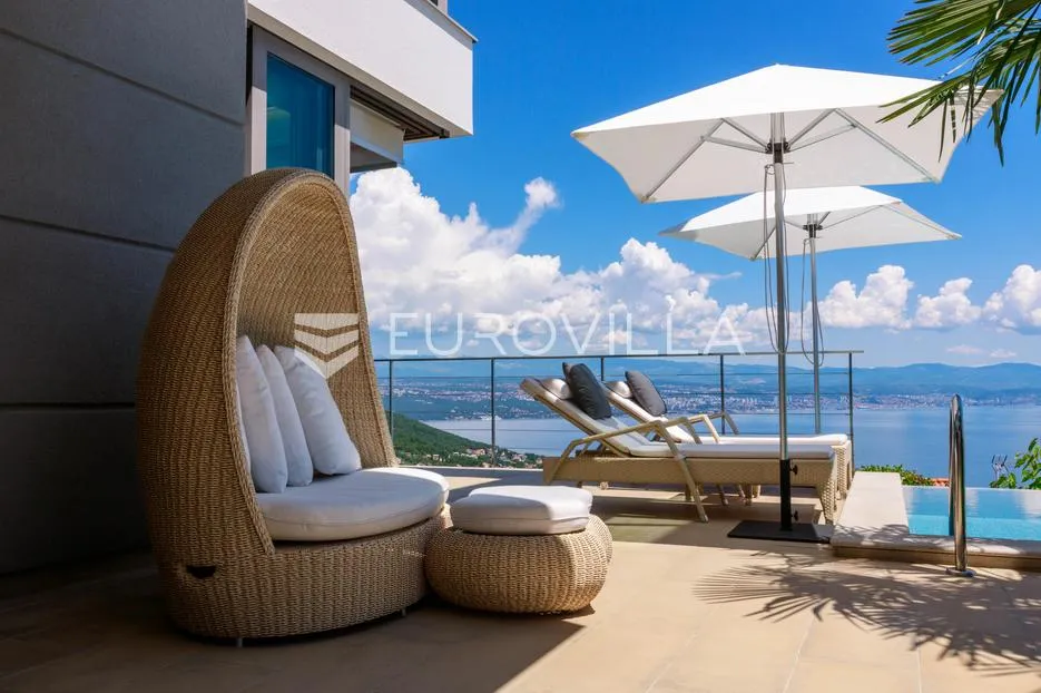 opatija, oprić, ekskluzivna vila 375 m² s panormaskim pogledom, bazenom i saunom - slika 7