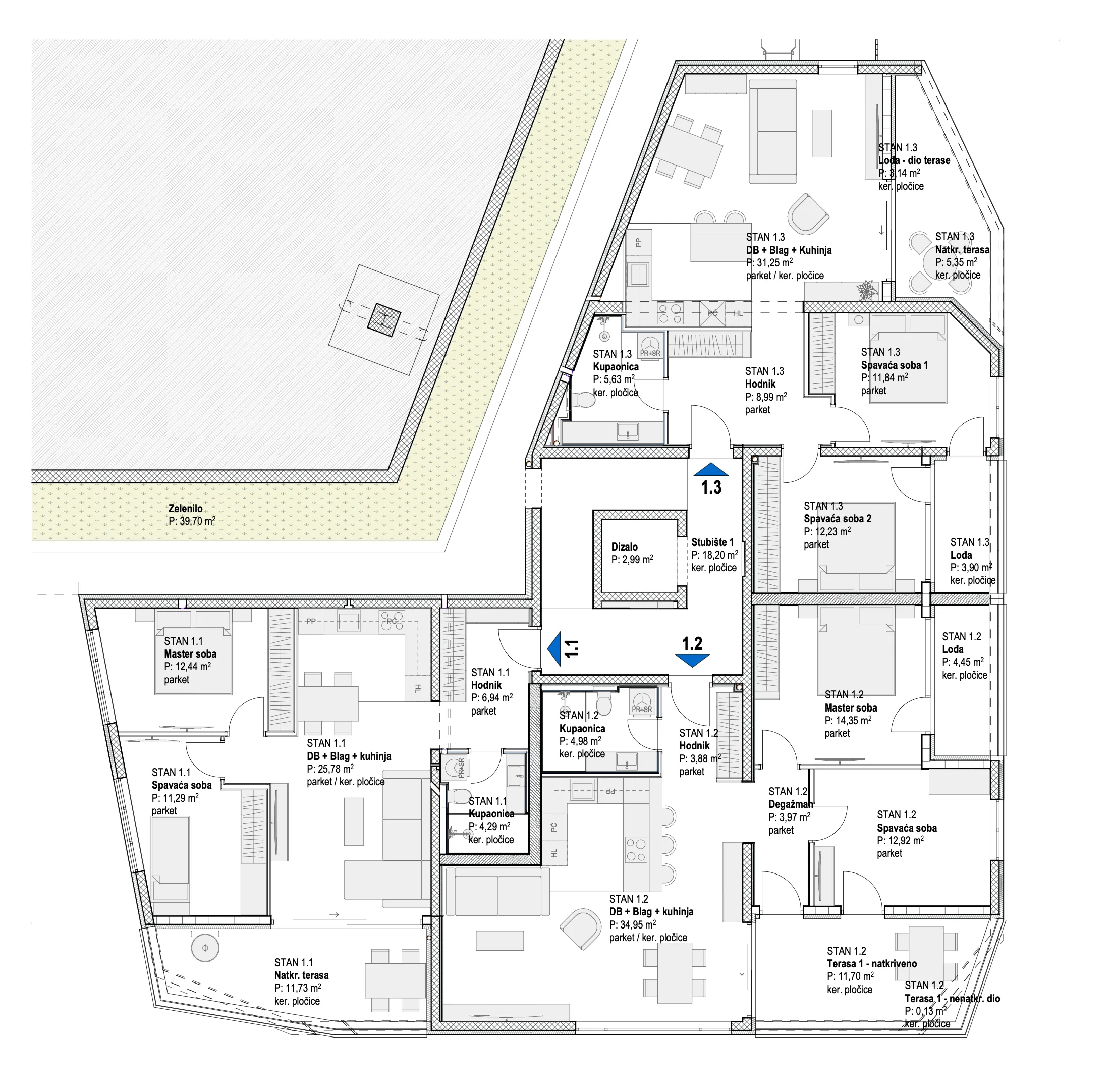 kastav, rešetari, blue horizon residence, atraktivan trosoban stan, novogradnja, 100 m² - slika 6
