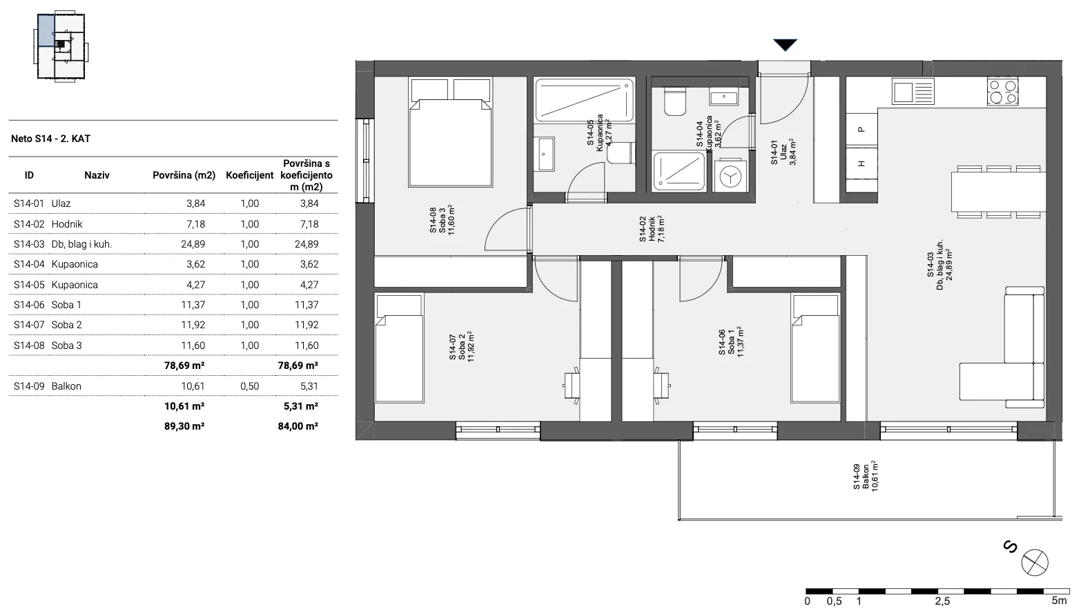 sesvete, popovec, četverosobni stan, 84 m2 nkp, novogradnja - slika 6