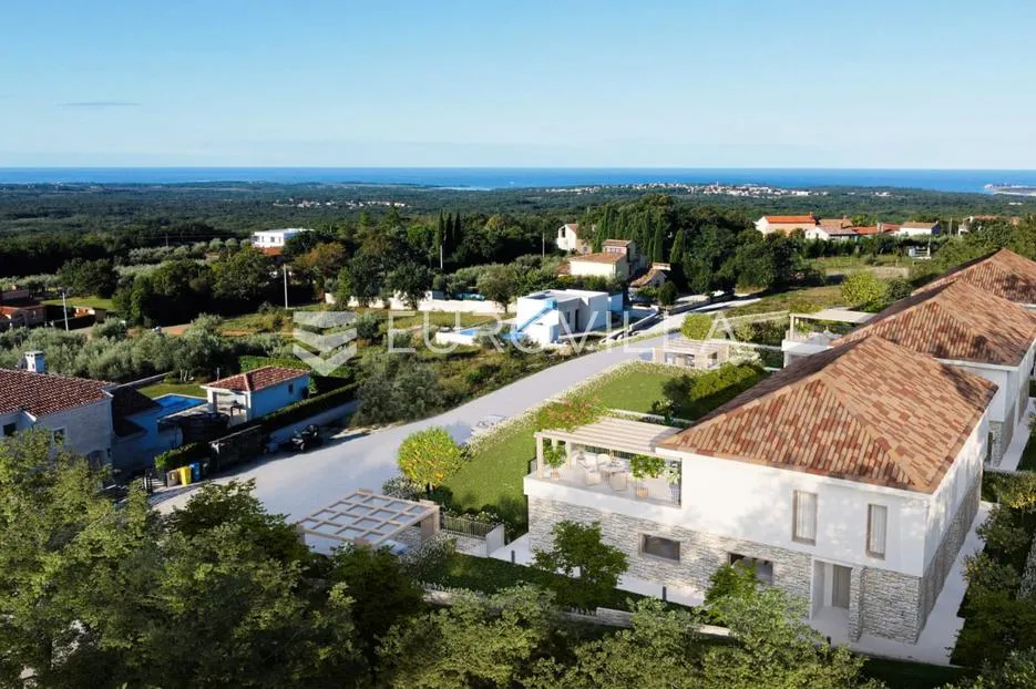 istra, kaštelir, građevinsko zemljište s projektom i pogledom na more - slika 3