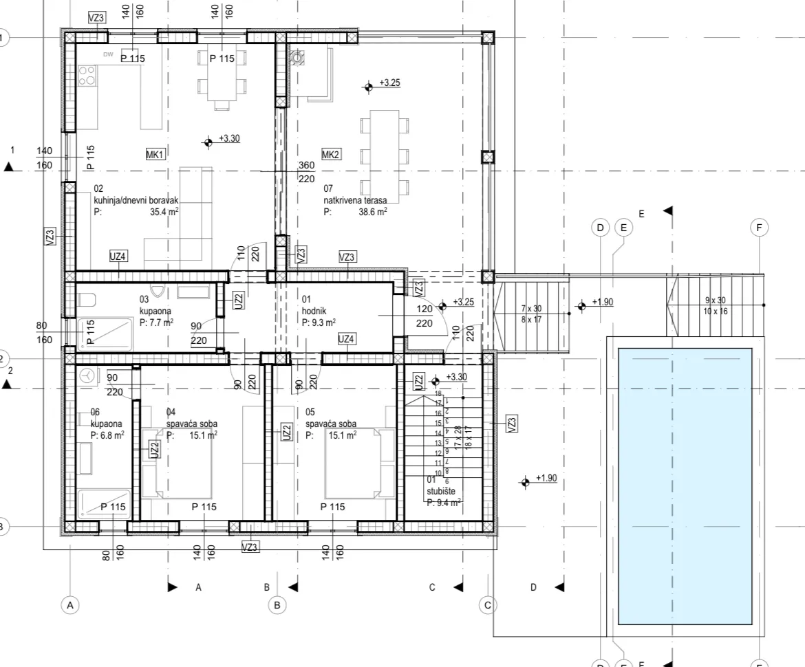 hvar, jelsa, dvosoban stan s bazenom u izgradnji neto korisne površine 108.70 m² - slika 4
