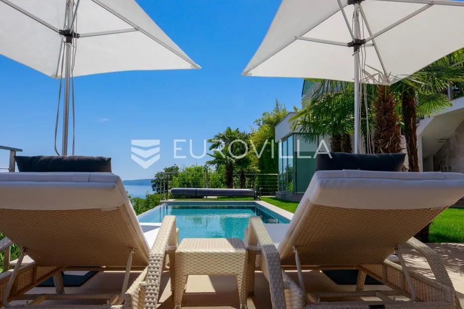 opatija, oprić, ekskluzivna vila 375 m² s panormaskim pogledom, bazenom i saunom - slika 8