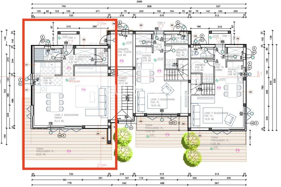vodice, moderna trojna kuća, 163,38 m² - slika 6
