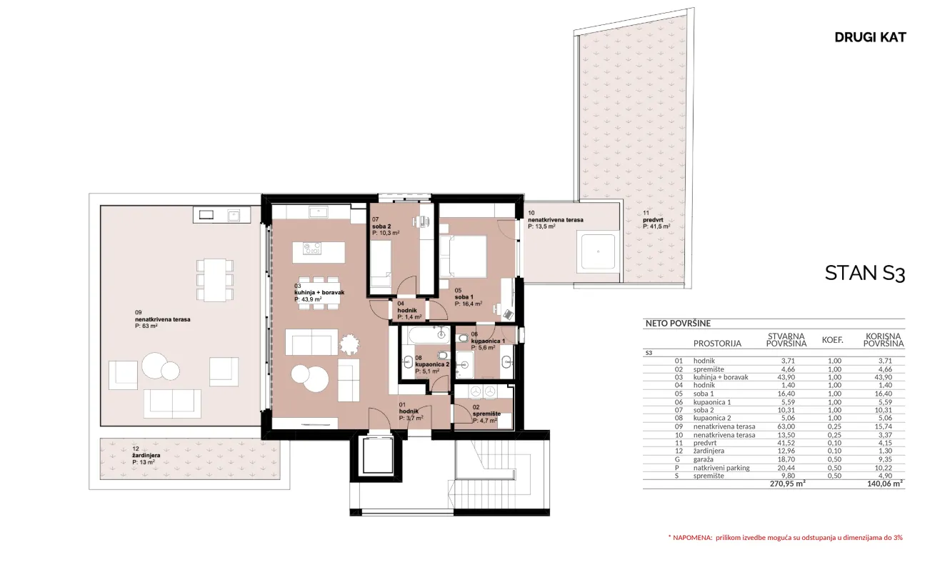 tuškanac, kraljevec, moderan trosoban stan na 2. katu 140 m² novogradnja - slika 16