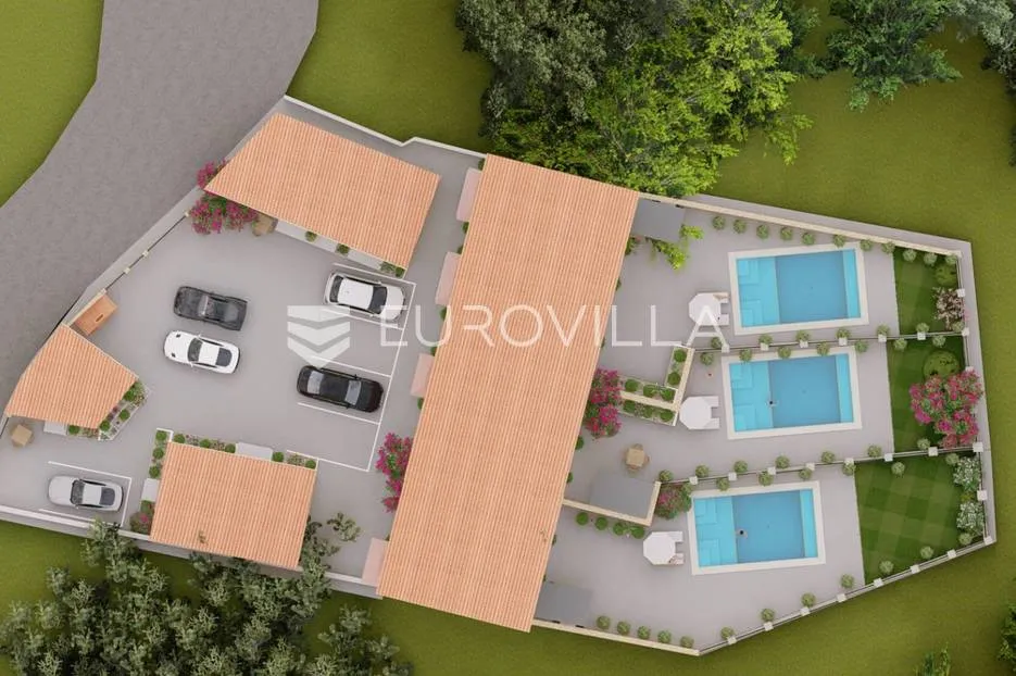 juršići, kamena kuća u nizu s vlastitim bazenom i apartmanom, novogradnja - slika 3
