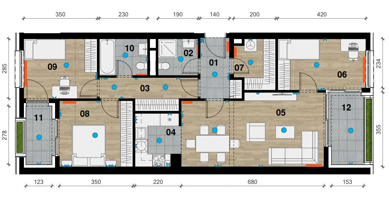 zagreb, črnomerec, vrhunska novogradnja, četverosoban stan površine 90 m² - slika 11