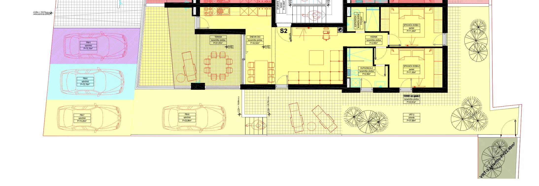 pag, šimuni dvosoban stan u prizemlju 108,32 m² s vrtom - slika 6
