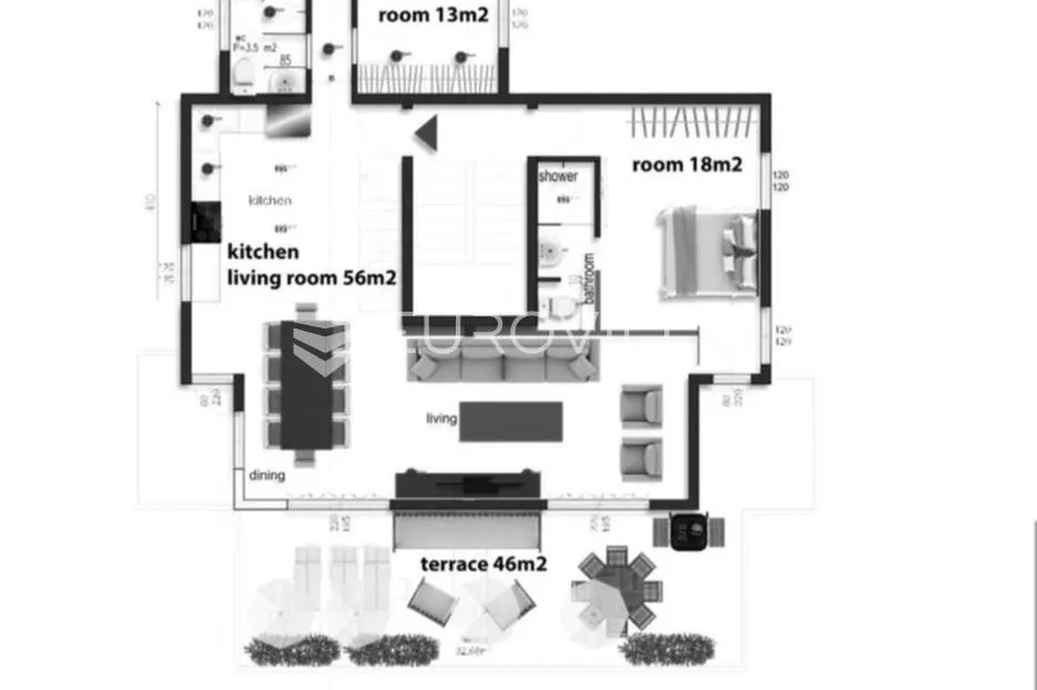 trogir, čiovo, moderan penthouse s panoramskim pogledom na more - slika 21