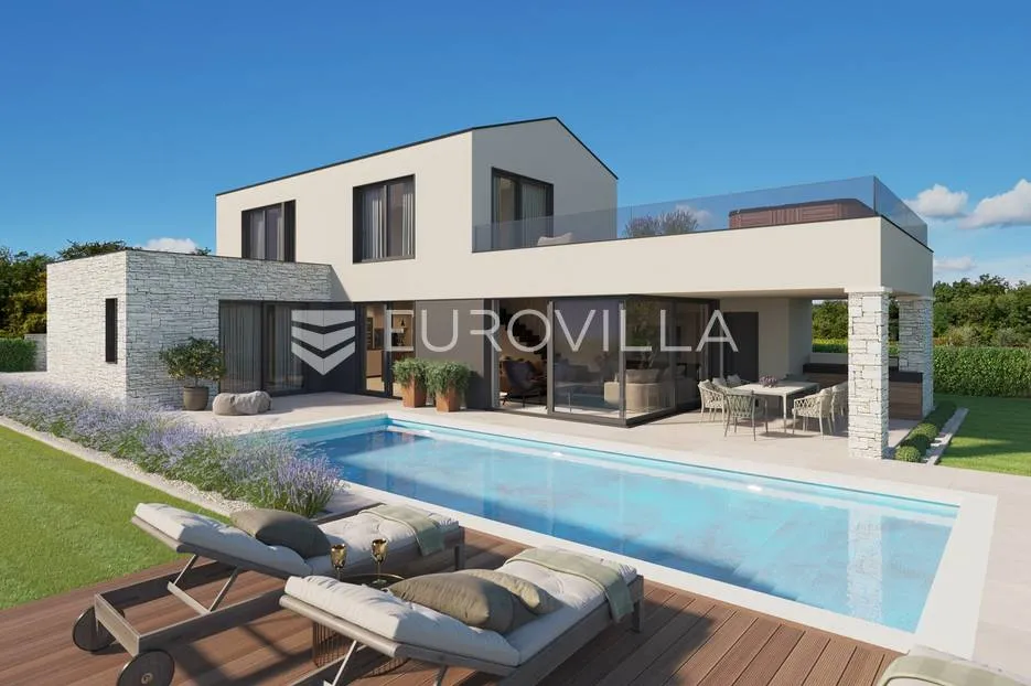 bratovići, poreč, moderna vila s bazenom, u izgradnji - slika 9