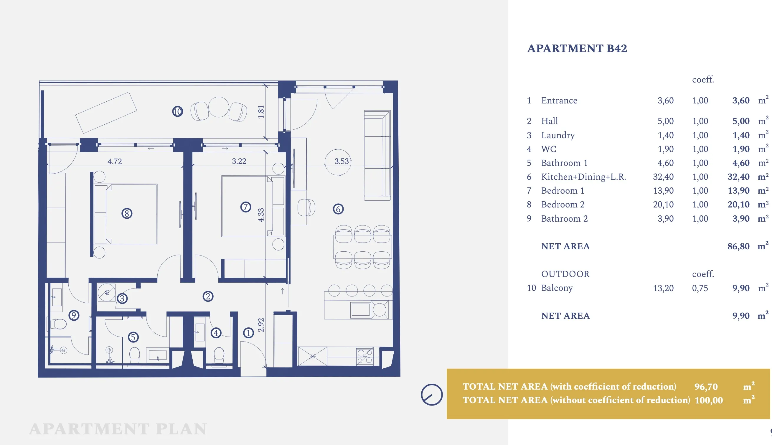 istra, savudrija, petram resort, apartman na drugom katu s dvije spavaće sobe nkp 102 m2 - slika 18