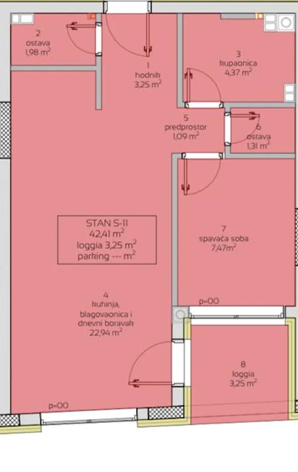 osijek, gornji grad/centar, novogradnja, dvosoban stan s loggiom - slika 12