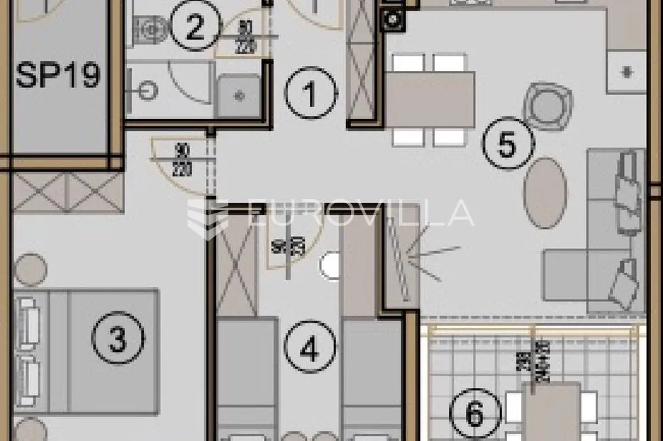 istra, pula, moderna stanogradnja u centru grada - stan na 2. katu nkp 56.79 m2 - slika 14