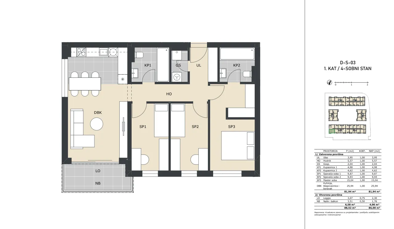 velika gorica, četverosoban stan neto površine 86 m² novogradnja - slika 5