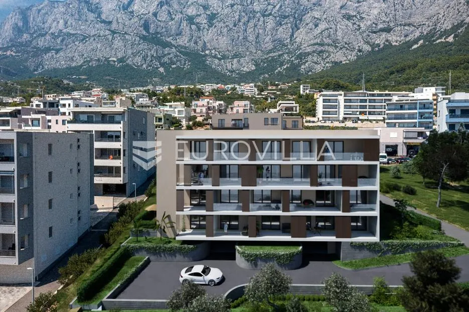 Makarska, ekskluzivan dvosoban stan u novogradnji, drugi kat, pogled na more