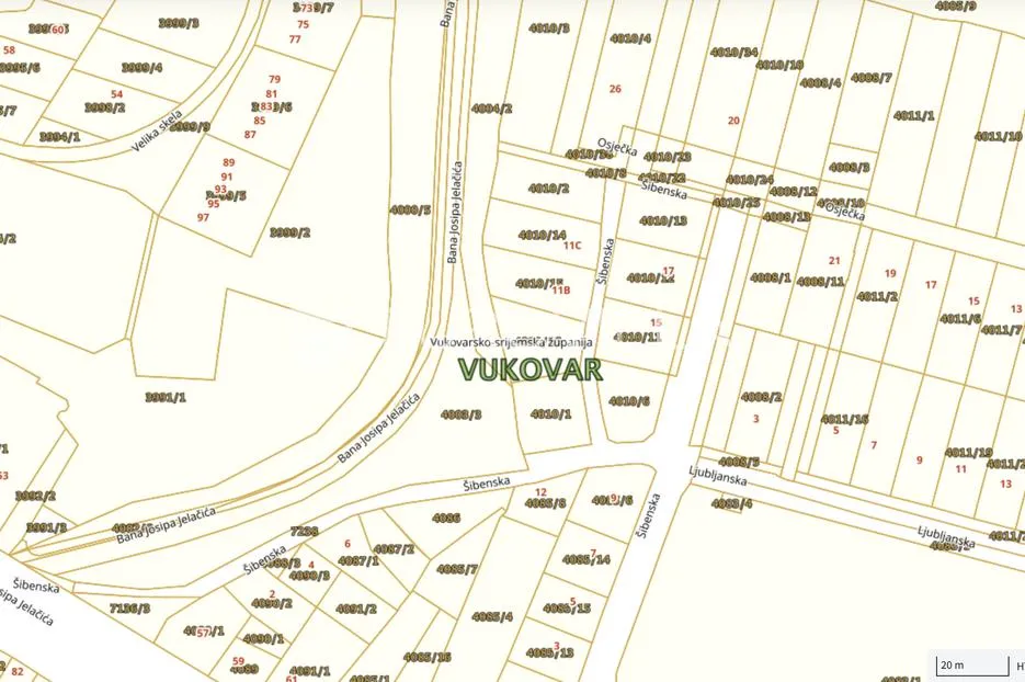 Vukovar, Mitnica, građevinsko zemljište 528 m²