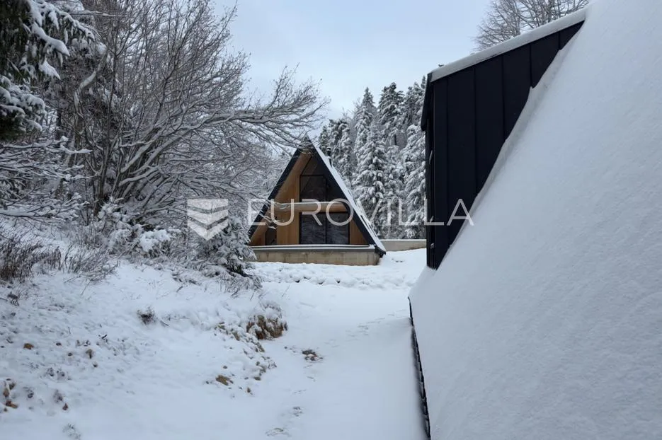 mrkopalj, brestova draga, moderna a, frame kuća u šumi sa saunom - slika 20