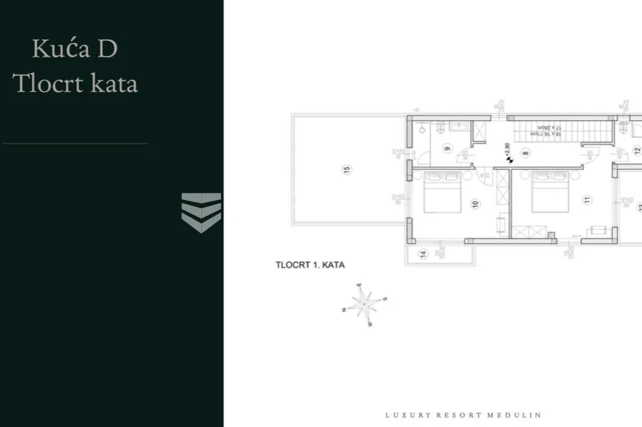 istra, medulin. luxury resort samostojeća kuća s bazenom 159 m2 - slika 6
