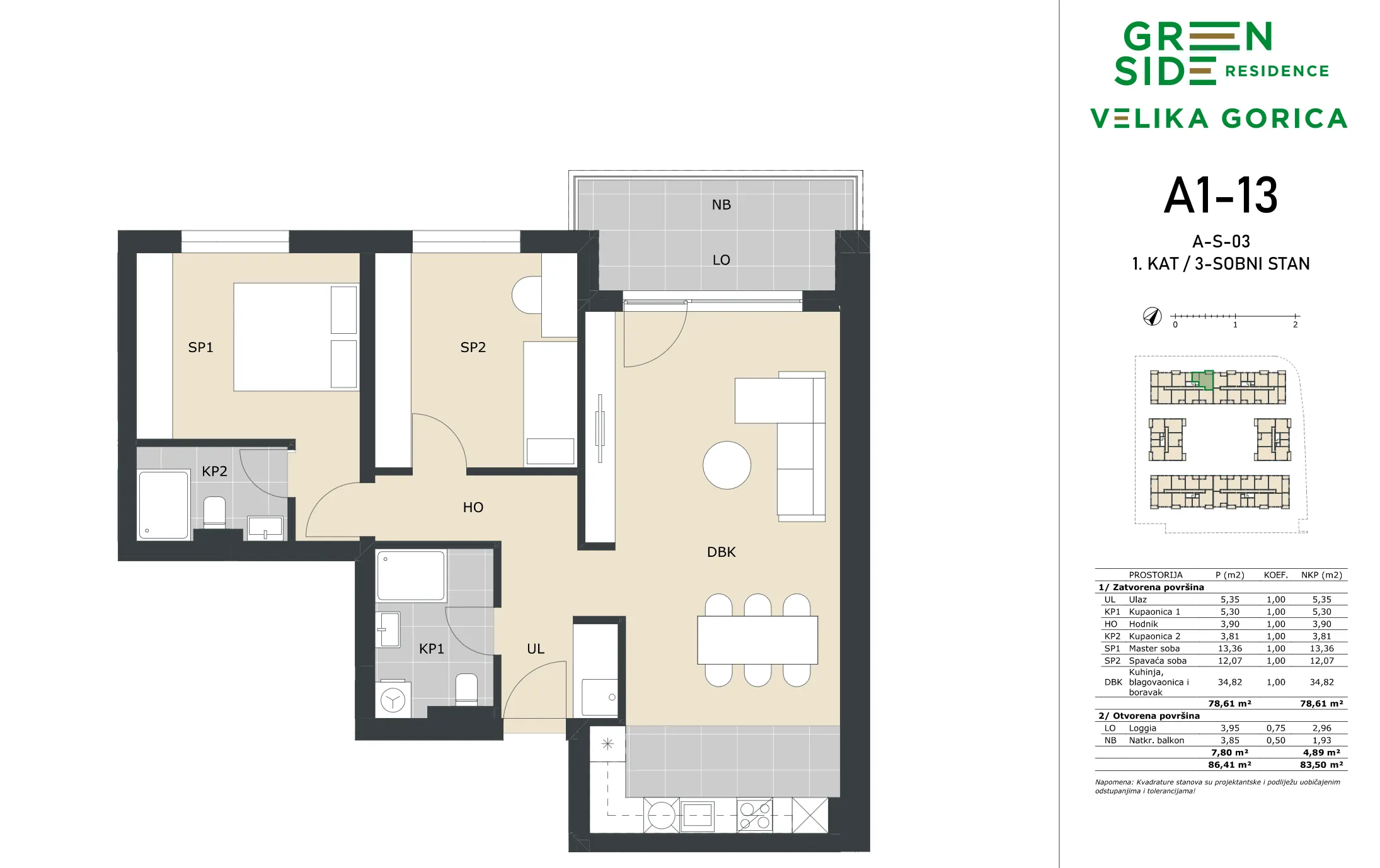 velika gorica, trosoban stan 83.50 m² novogradnja - slika 5