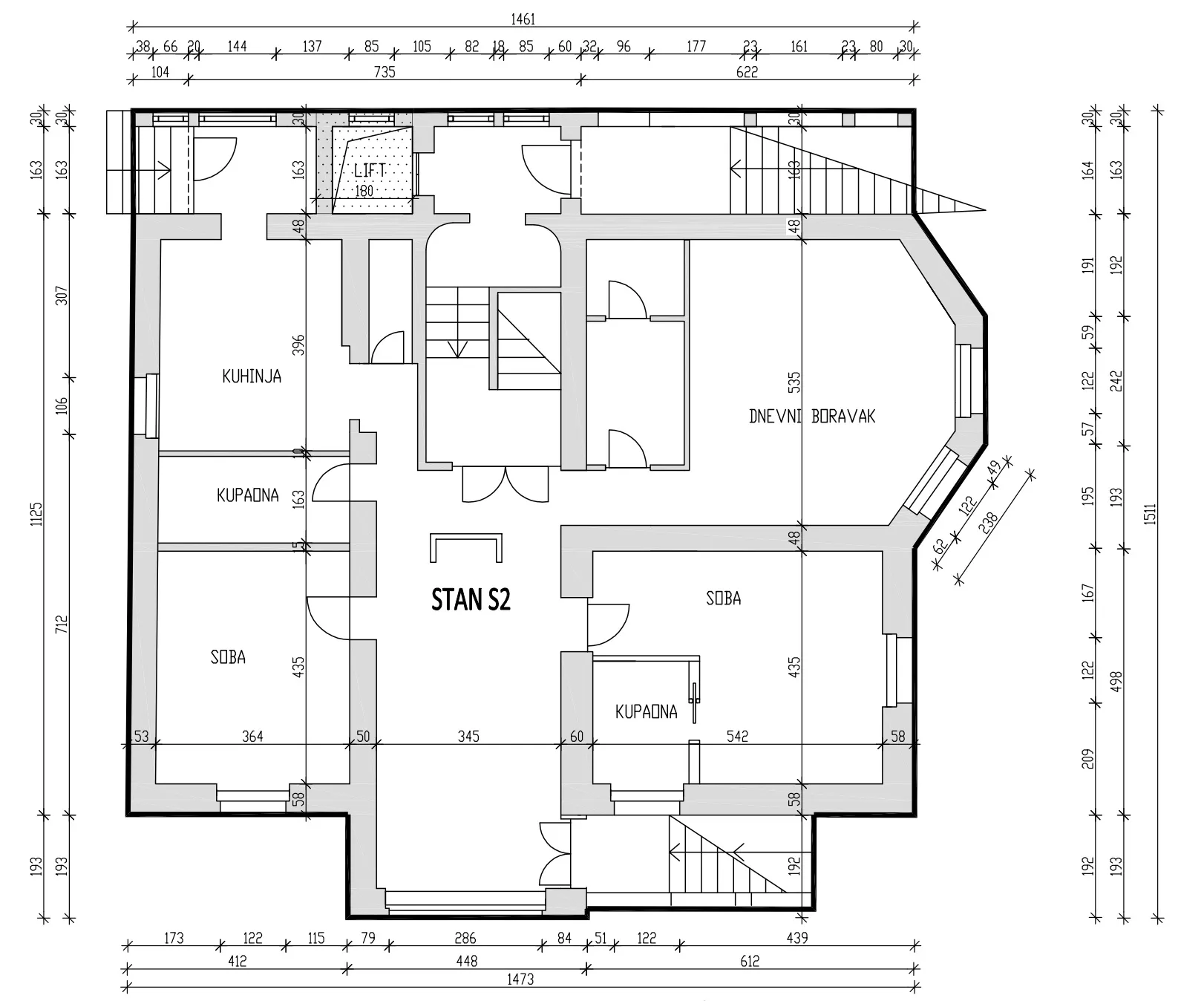 zagreb, tuškanac luksuzan trosoban stan150 m², parking - slika 13