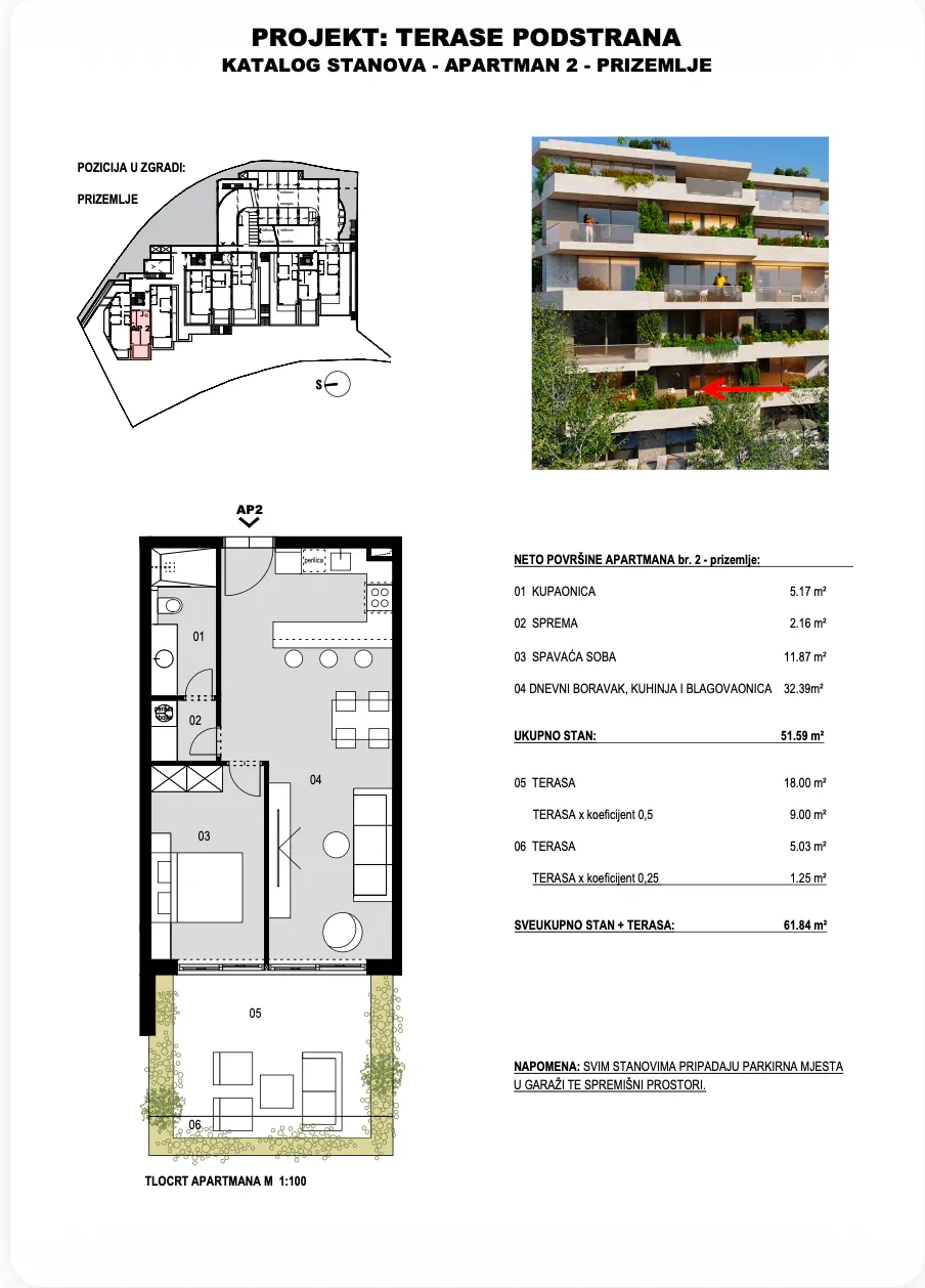 split, terase podstrana | jednosoban apartman s terasom i dva garažna mjesta - slika 14