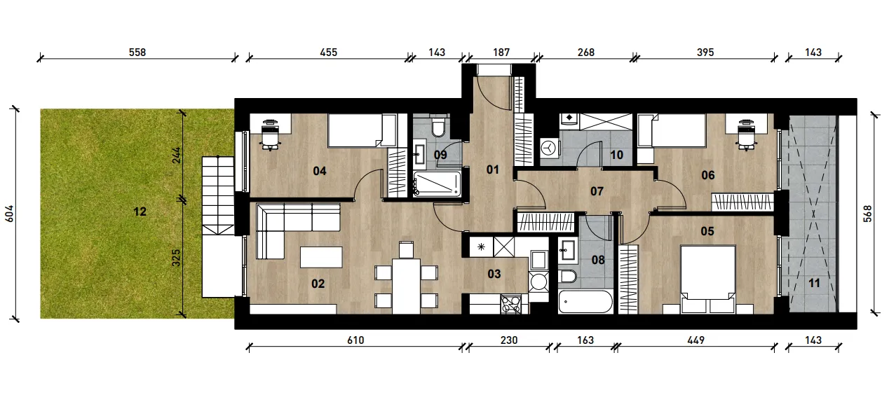 zagreb, črnomerec, vrhunska novogradnja, četverosoban apartman površine 94 m² - slika 11