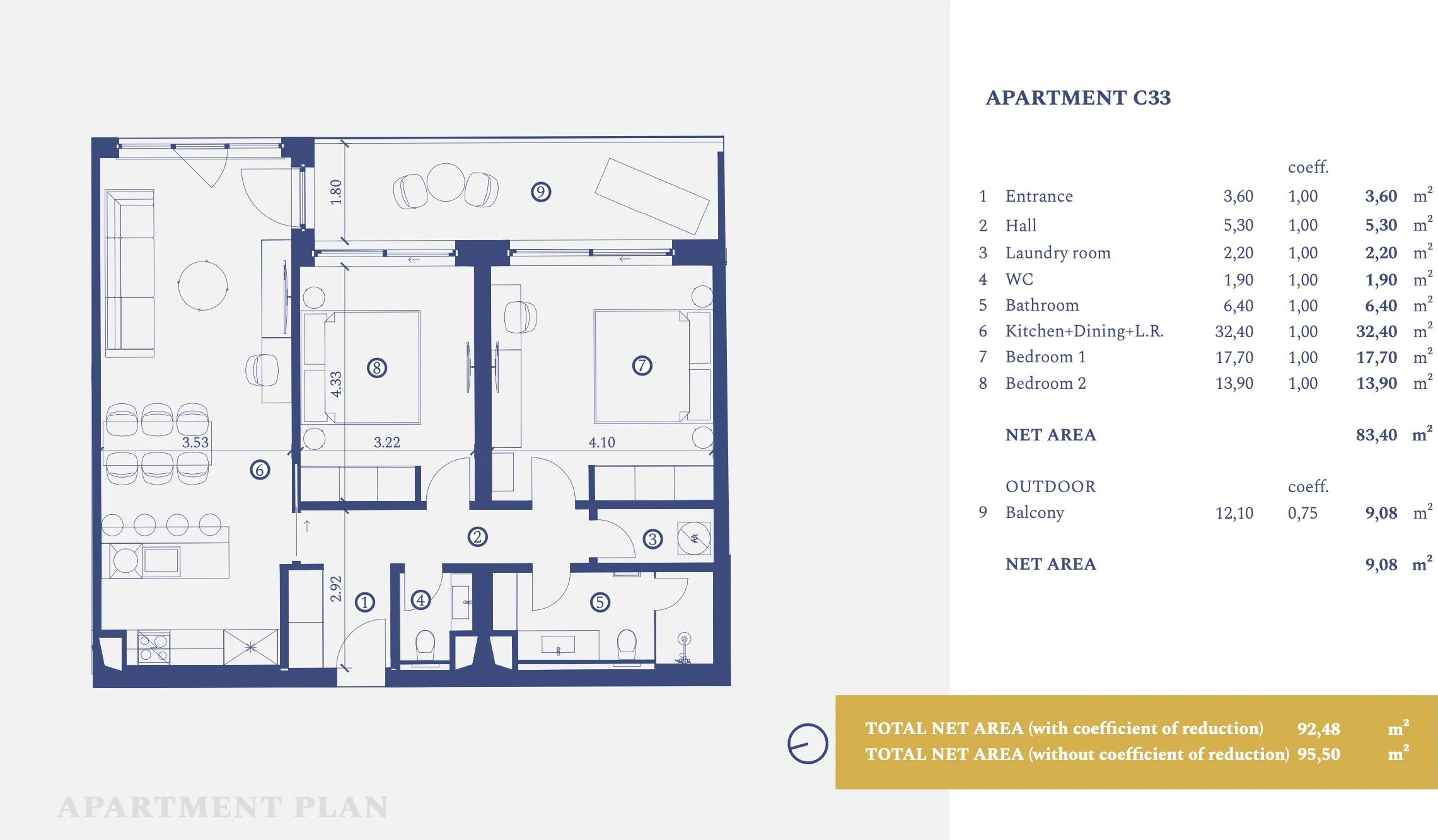 istra, savudrija, petram resort, apartman na drugom katu s dvije spavaće sobe nkp 95,50m2 - slika 18