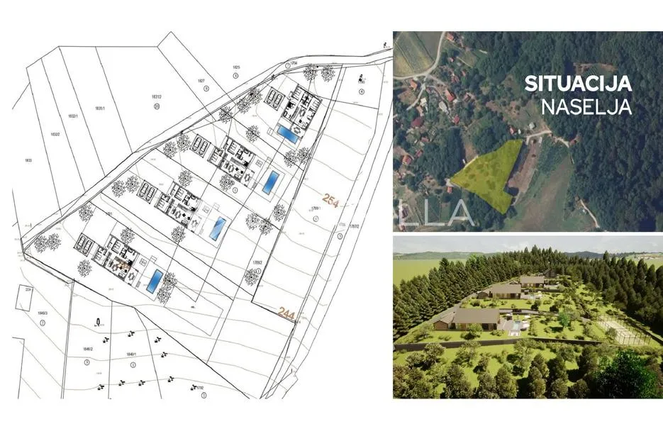 strmec stubički, park prirode medvednica, zemljište 8240 m² s idejnim projektom 4 kuće za odmor - slika 9