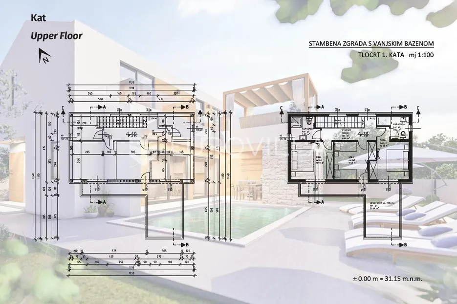 ražanac, rtina sunset, ekskluzivni projekt za izgradnju 6 modernih vila s bazenom - slika 5