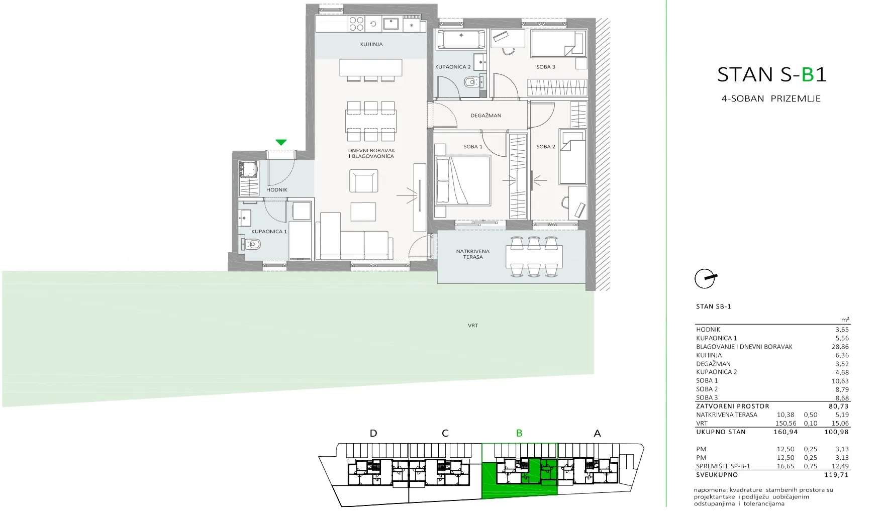 sveta nedelja residence, četverosoban stan nkp 119.71m2 novogradnja - slika 7