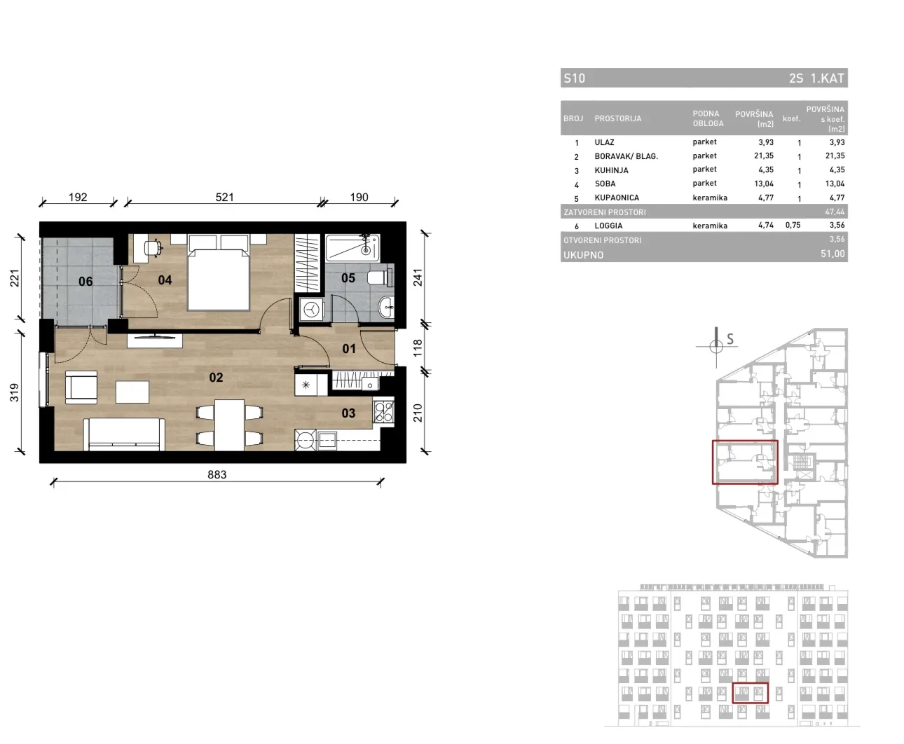 zagreb, vrapče, novogradnja, dvosoban stan na prvom katu s loggiom, 51 m² - slika 4