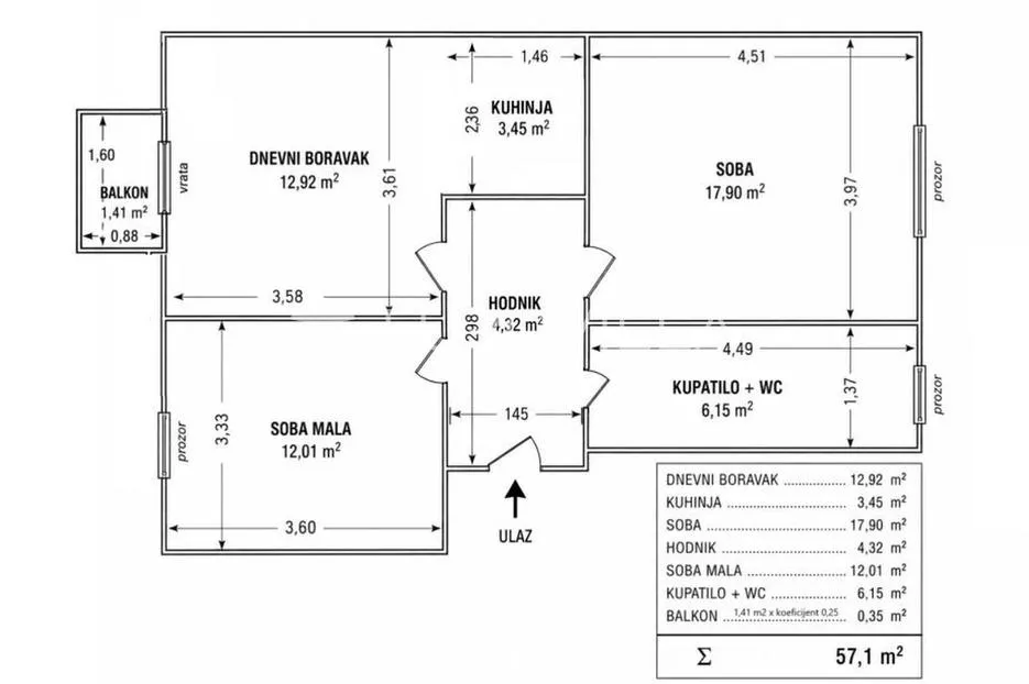 rijeka, belveder, trosoban stan 58,61 m² s pogledom na more - slika 9