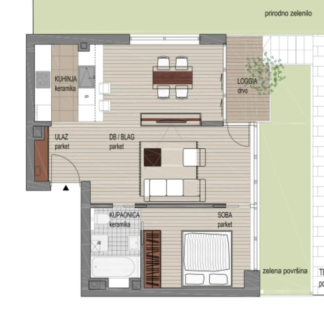 zagreb, donji grad, novija gradnja, dvosoban stan 60 m² - slika 7