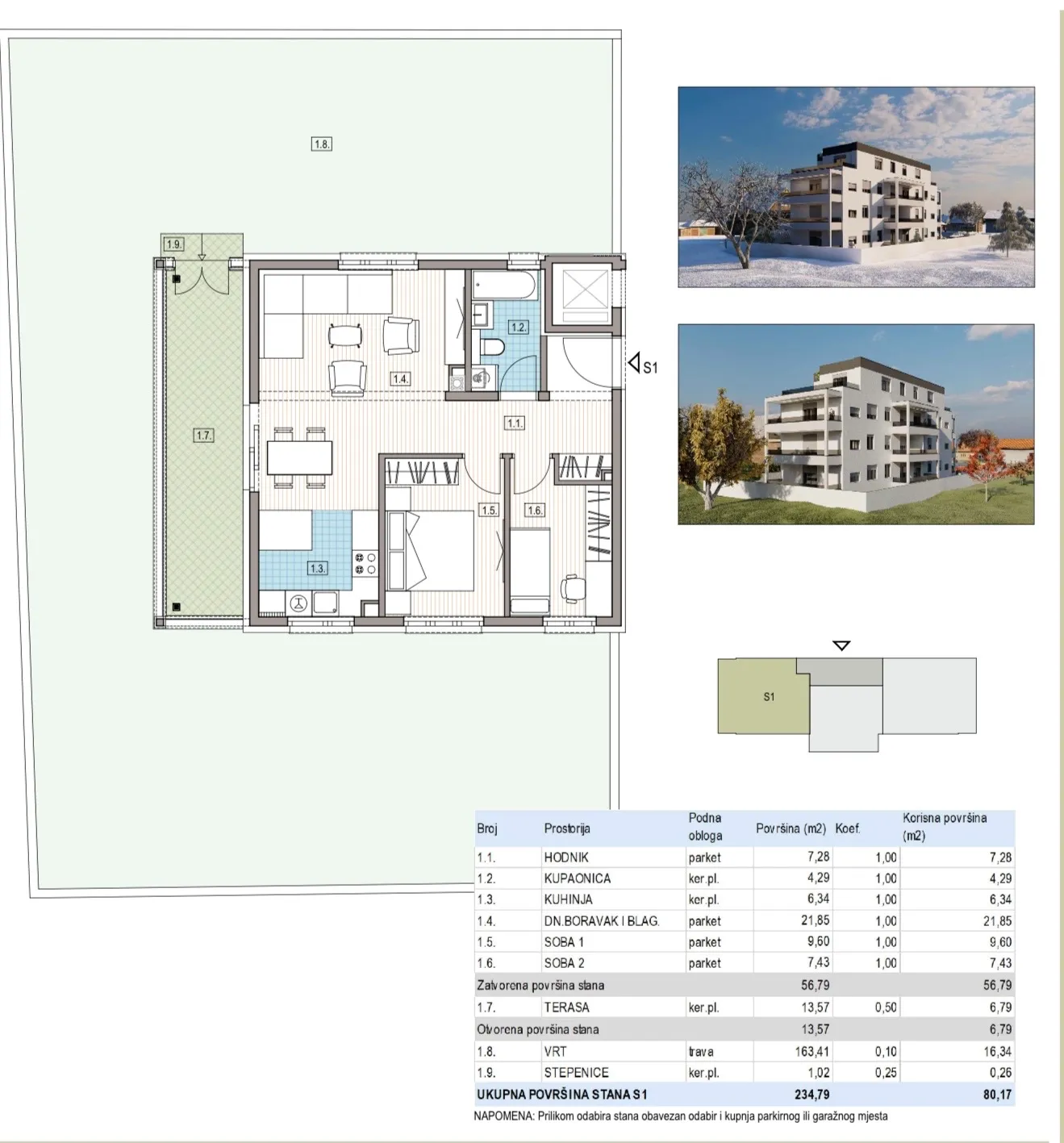 sesvete, kobiljak, luksuzna novogradnja, trosoban stan 83.3 m² - slika 4