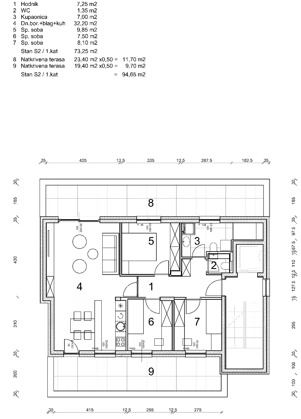 zagreb, šestine, luksuzni stan s dvije terase i garažom, 108 m² - slika 10