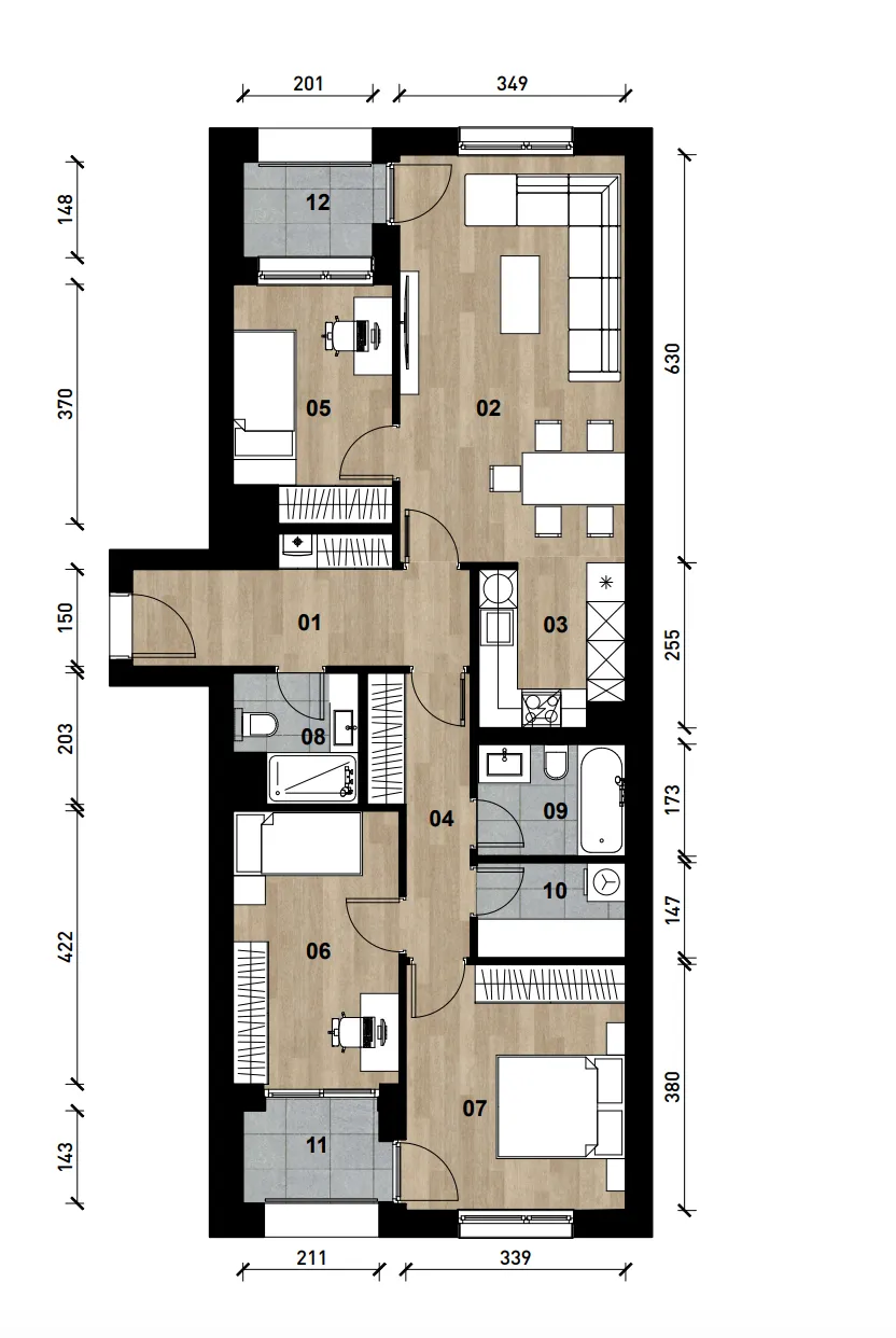 zagreb, črnomerec, vrhunska novogradnja, četverosoban apartman površine 92 m² - slika 11