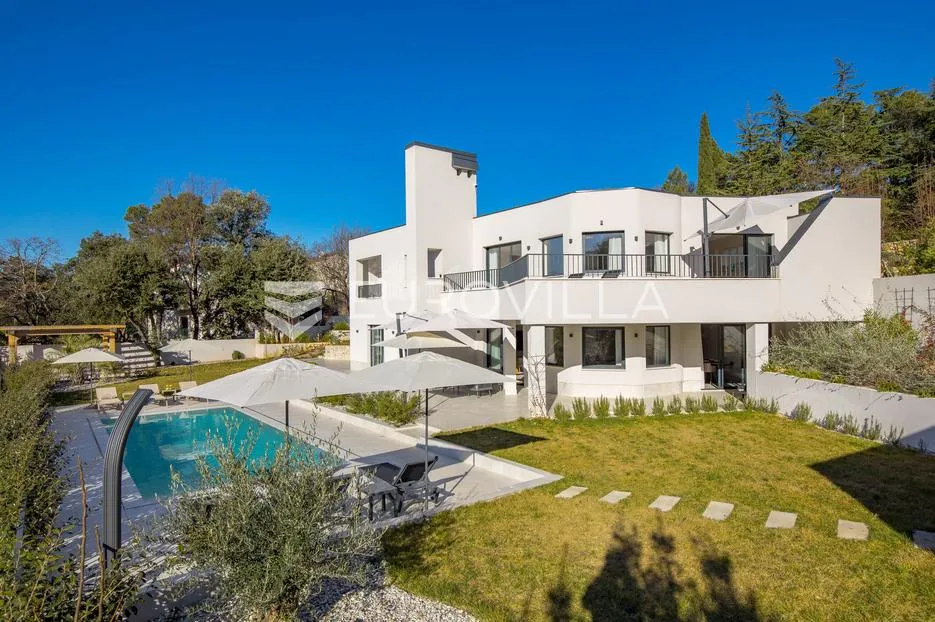 otok krk, malinska, luksuzna vila s dva apartmana u prvom redu do mora - slika 34