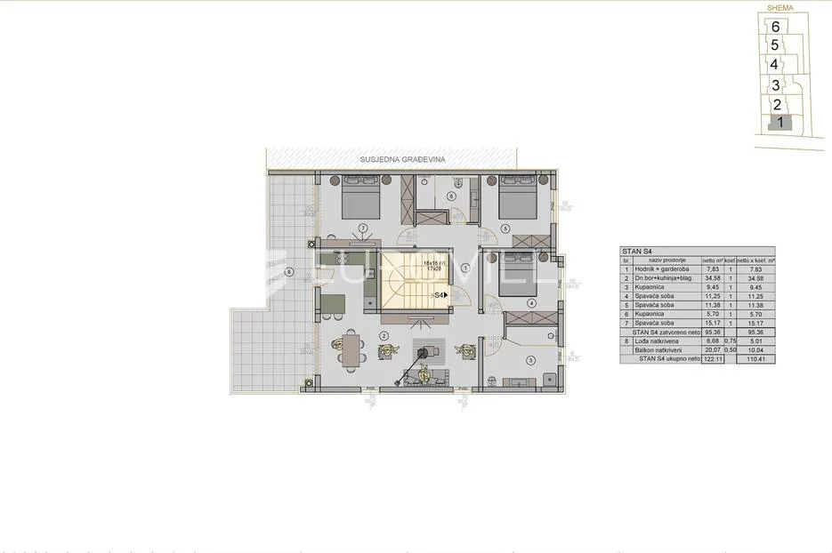 pula, kaštanjer, moderni penthouse u novogradnji, 2. kat, 117.30 m², vrhunska lokacija - slika 6
