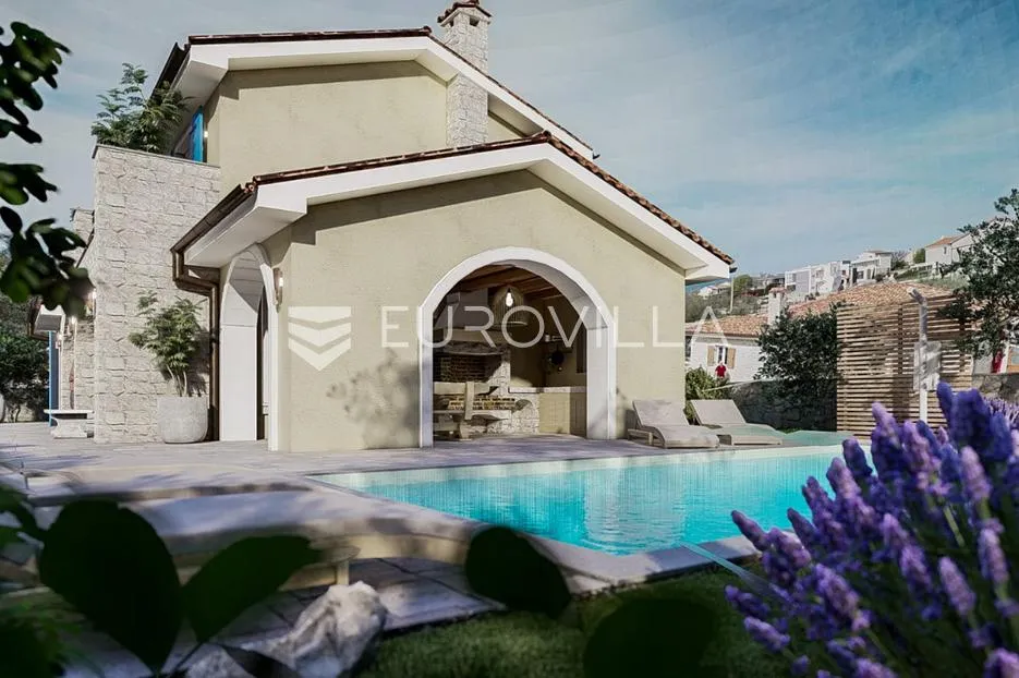 krk, lindrići, prekrasna mediteranska vila s bazenom i pogledom na more - slika 6