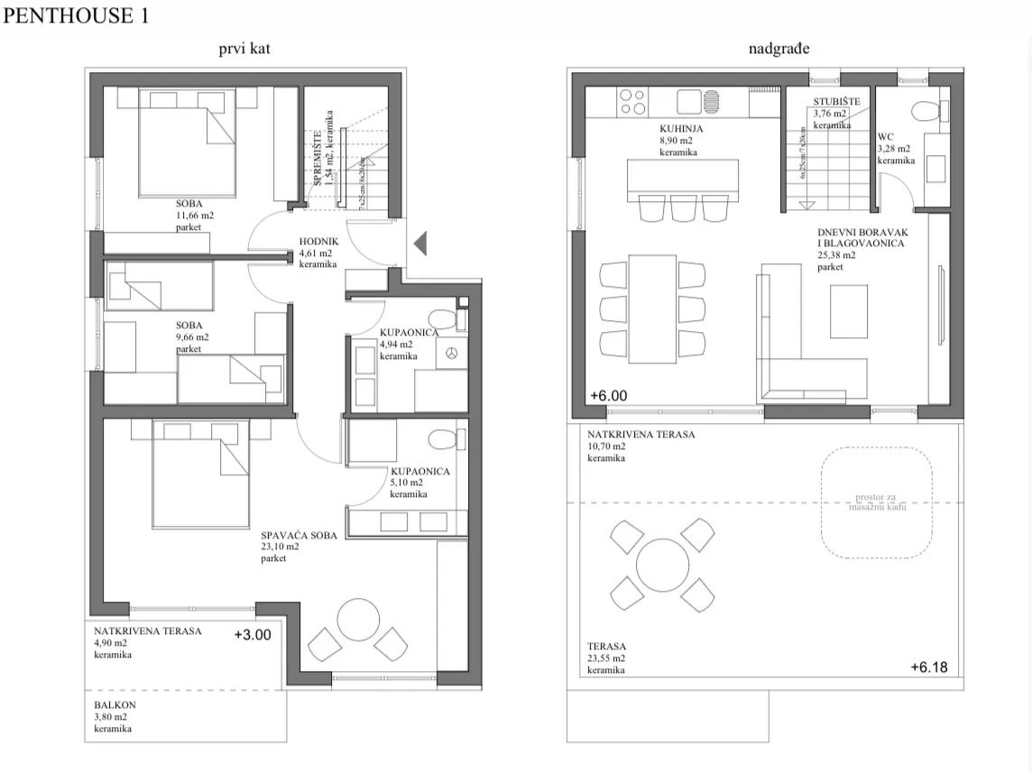 kaštel sućurac, luksuzan trosoban penthouse u novogradnji, 120.72 m² - slika 20