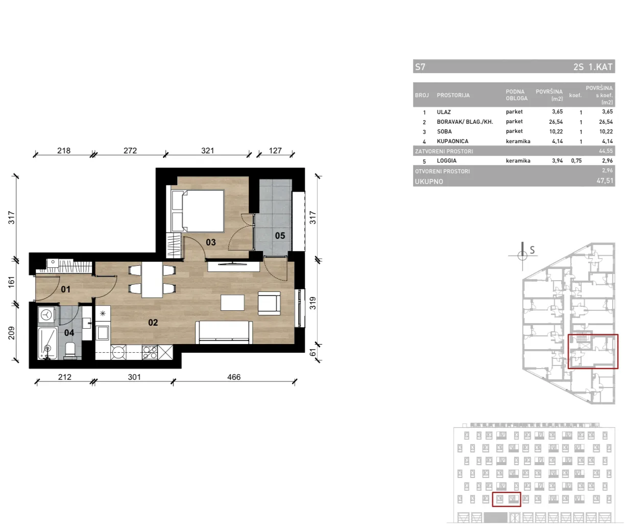 zagreb, vrapče, novogradnja, dvosoban stan sa zimskim vrtom 47,51 m² - slika 4